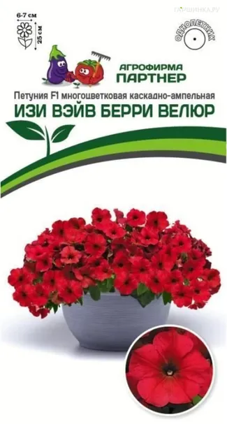 Петуния Изи Вэйв Берри Велюр F1 каскадно-ампельная 5 шт. Семена Партнер